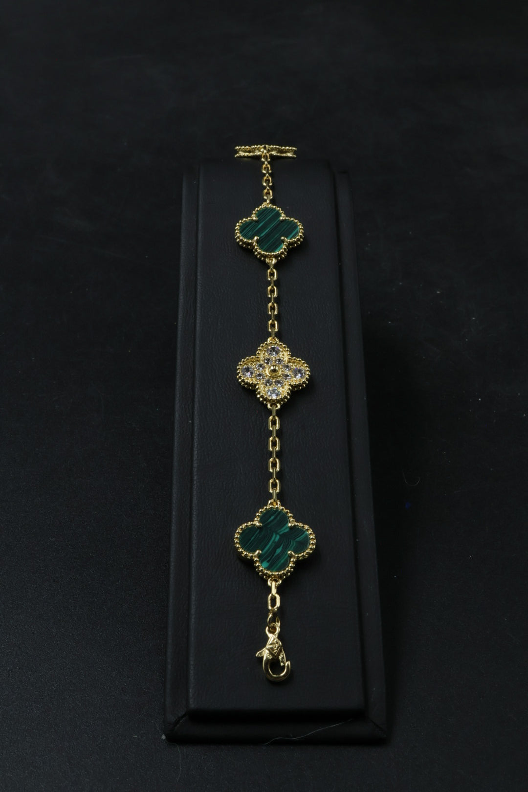Pulsera VCA Alhambra 1:1 Gold Malaquita - Diamonds