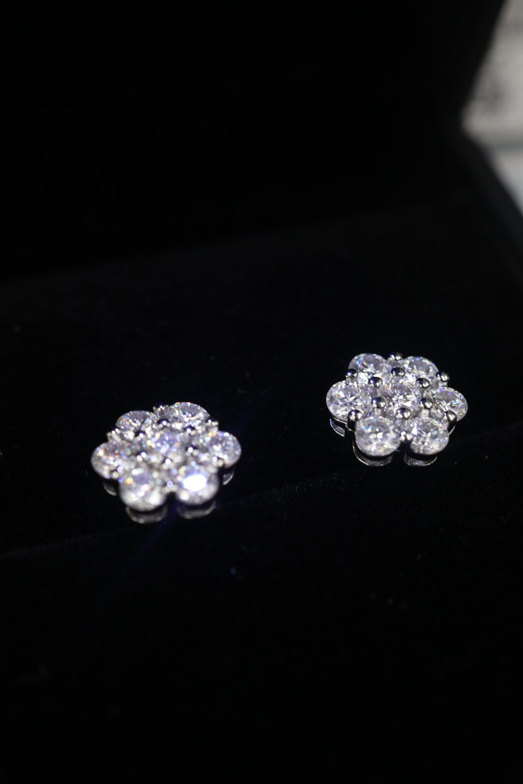 Aretes de Flor Plata 925 - Moissanita