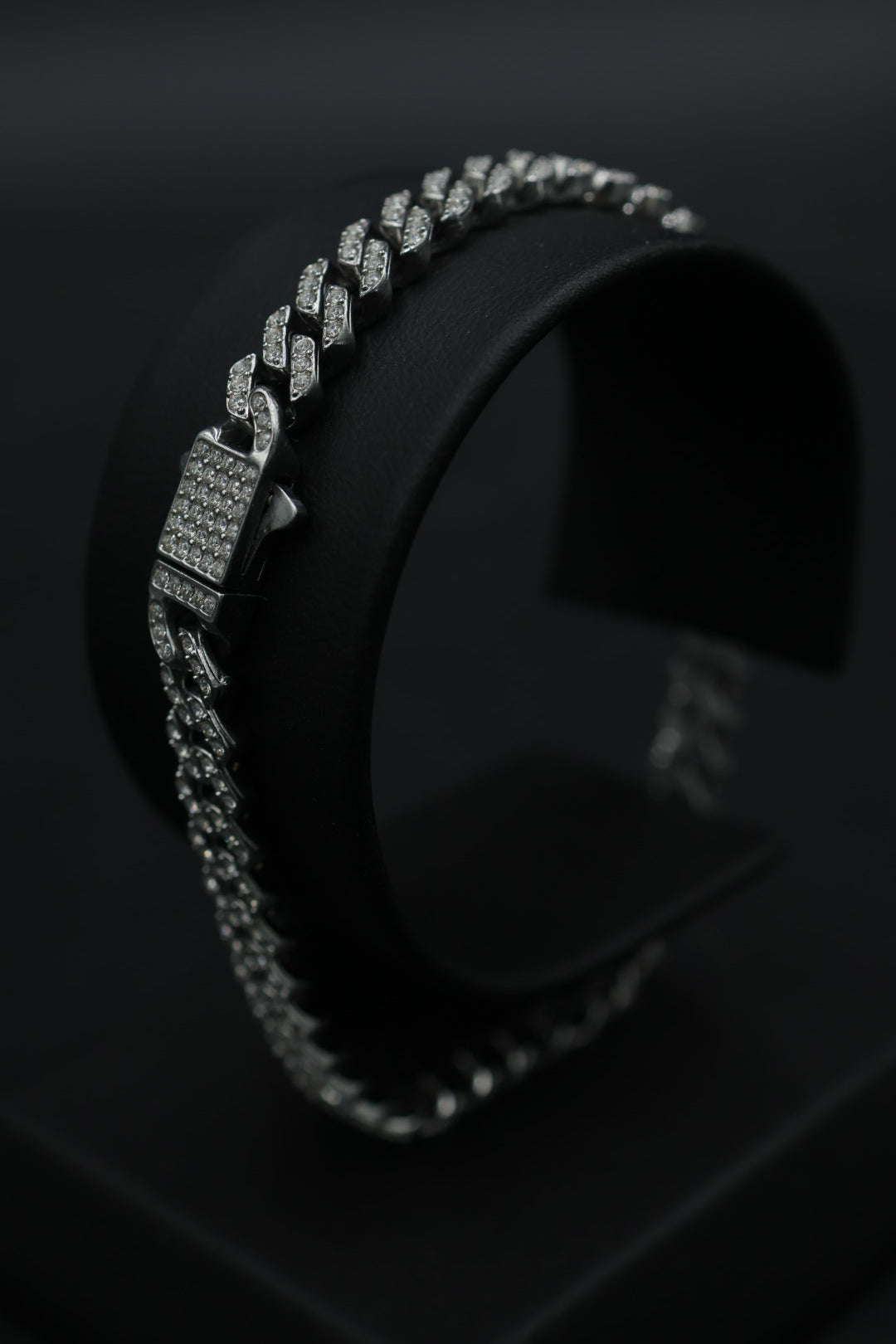 Pulsera Cubana Full Ice Plateada