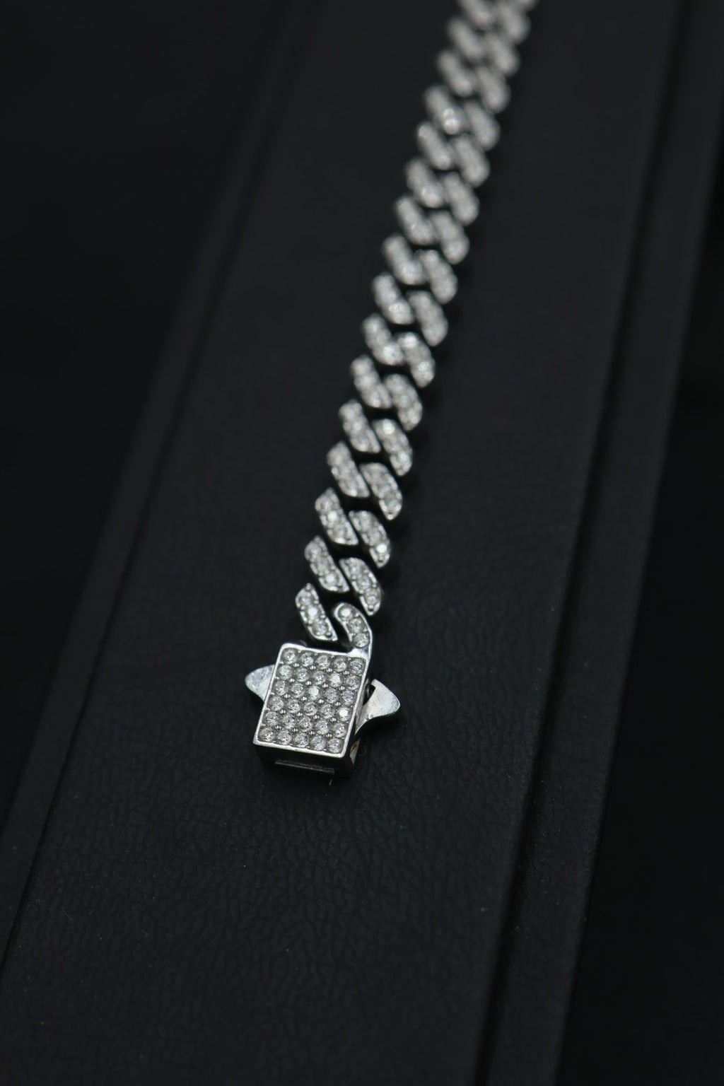 Pulsera Cubana Full Ice Plateada