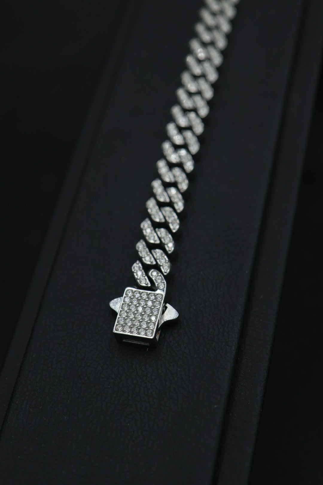 Pulsera Cubana Full Ice Plateada