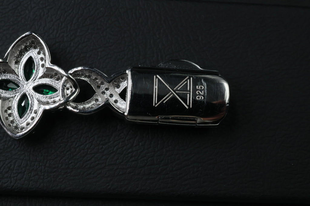 Pulsera Cubana Four Leaf Clover Plata .925. 