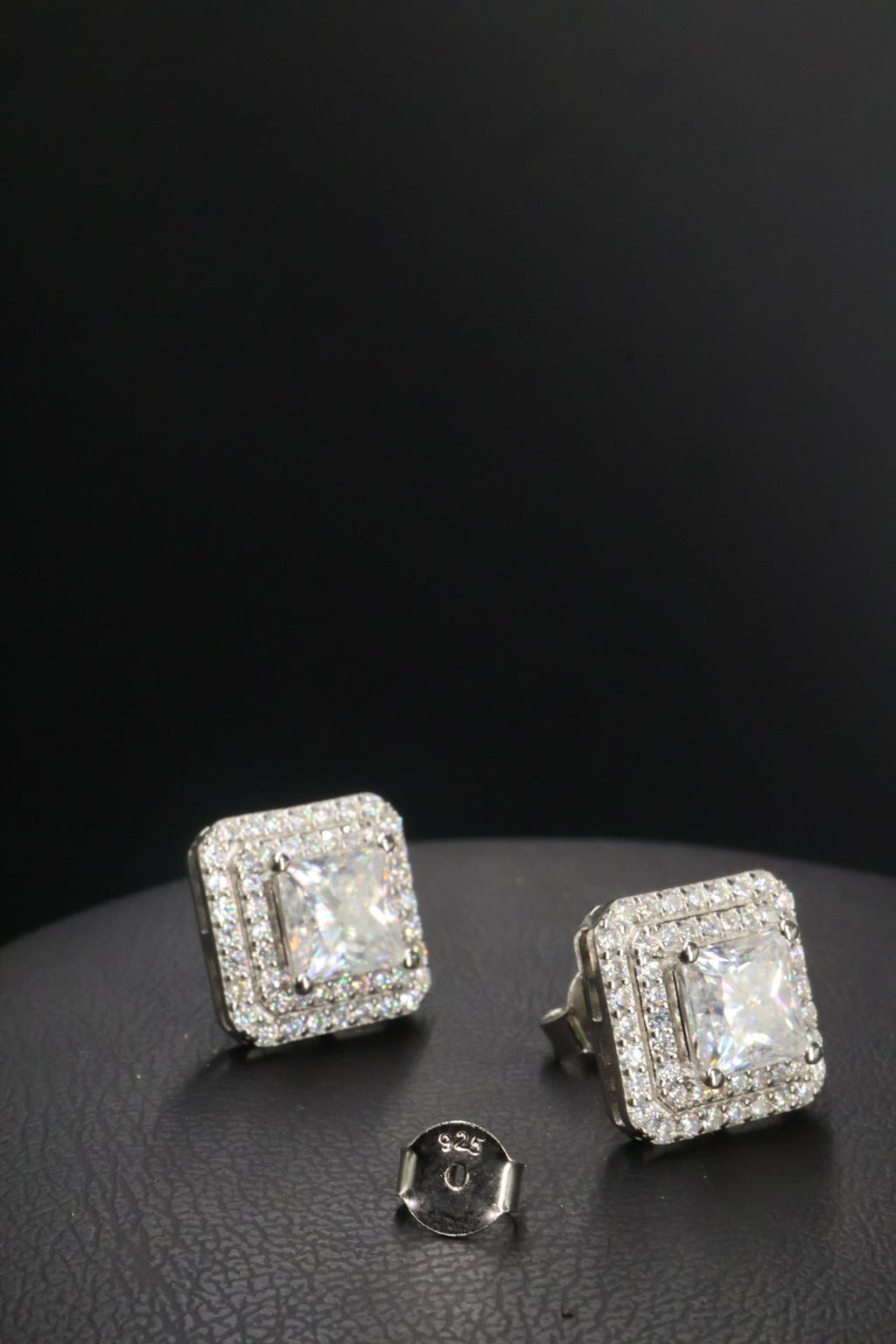 Aretes en Plata 925 Full Double Box Silver - Moissanita.