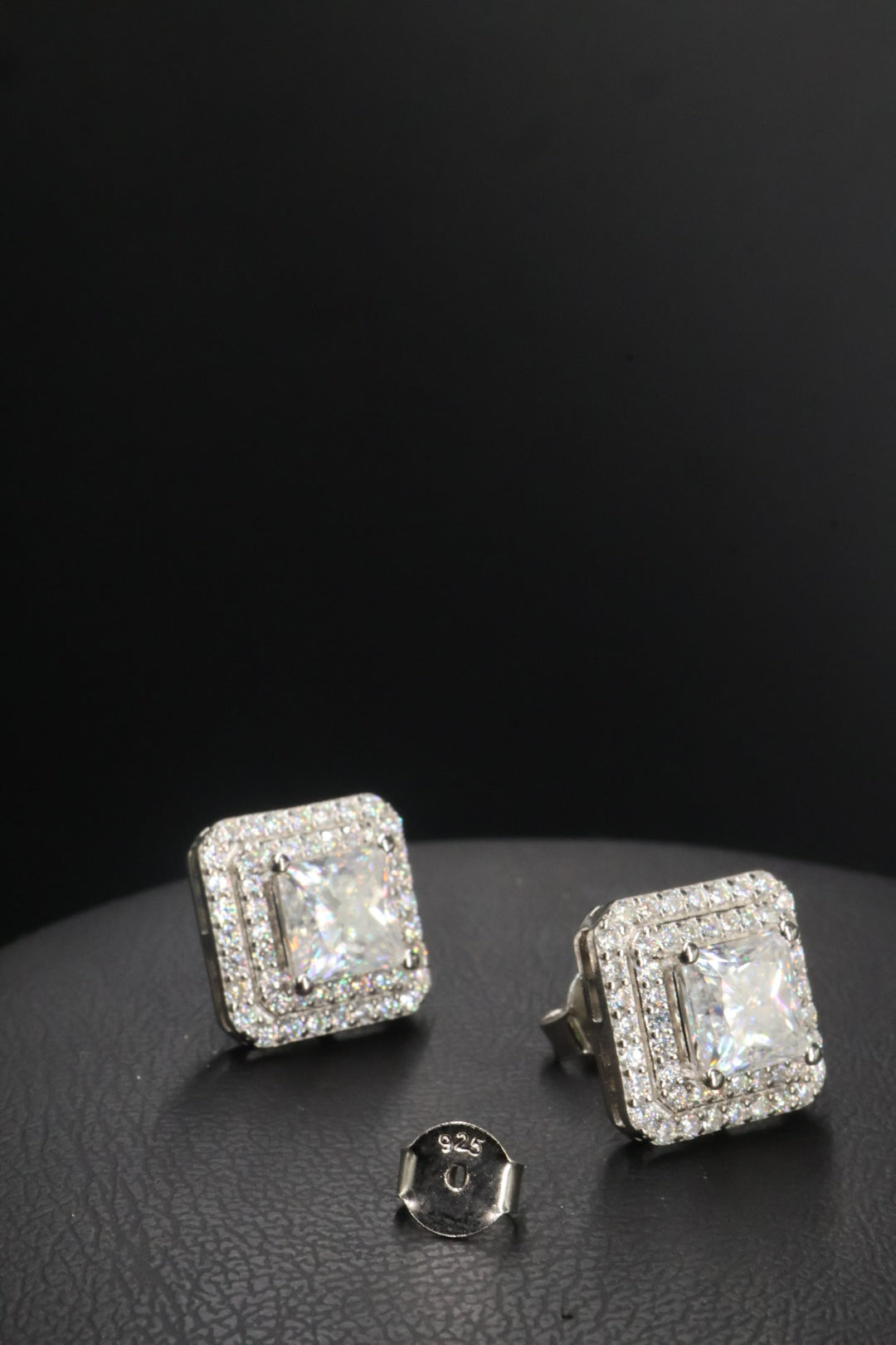 Aretes en Plata 925 Full Double Box Silver - Moissanita.