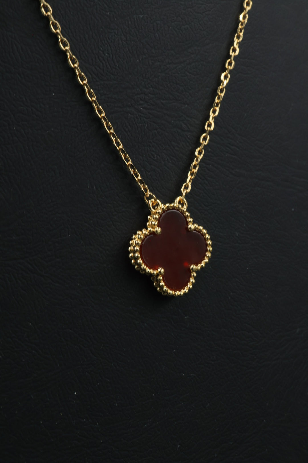 Collar Vintage Alhambra 1:1 Gold Cornalina.