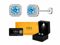 Aretes en Plata 925 Perfect Box - Moissanita Blue 0.5 ct.