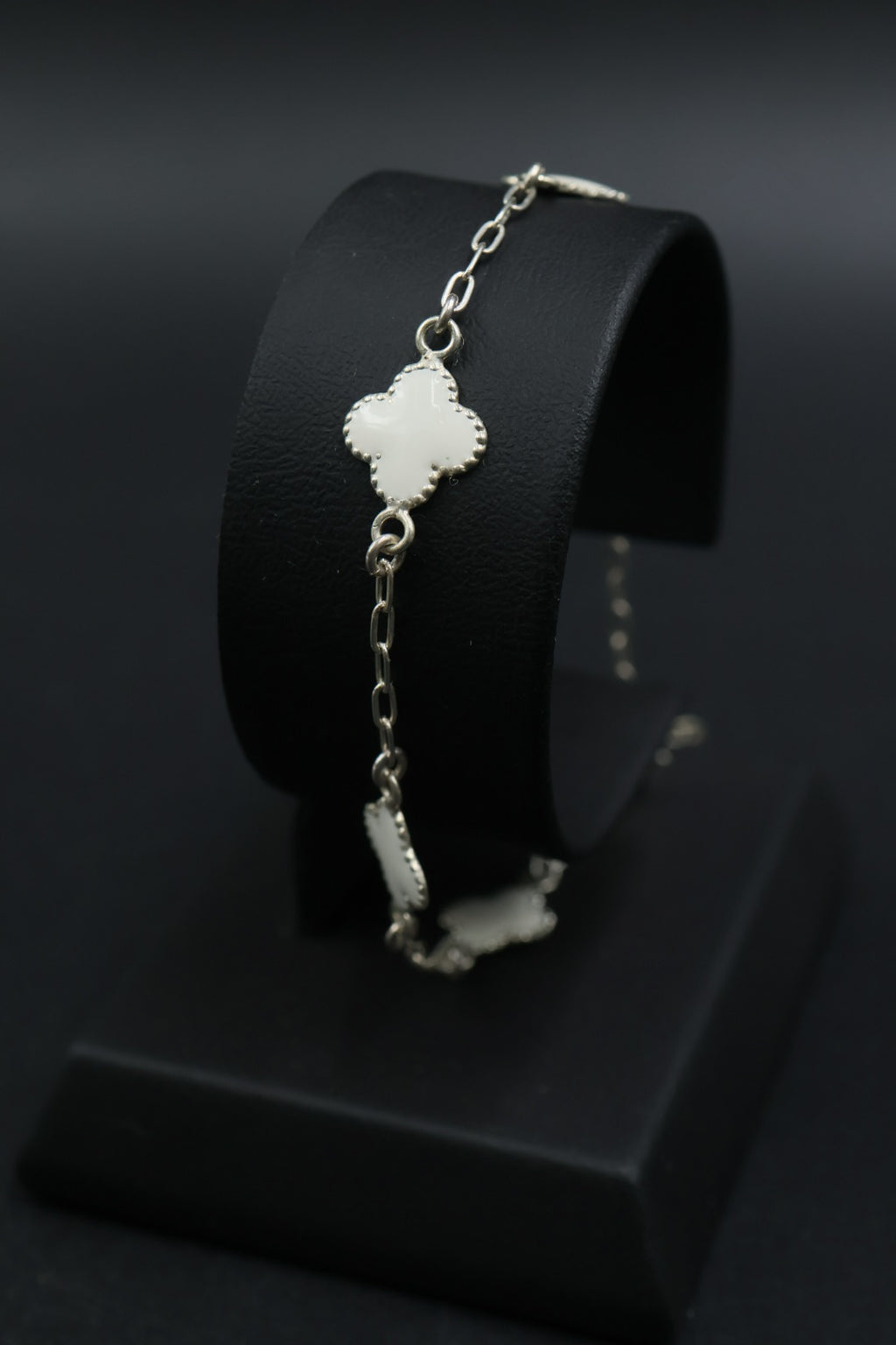 Pulsera Trébol Blanco en Plata 9.25 S925