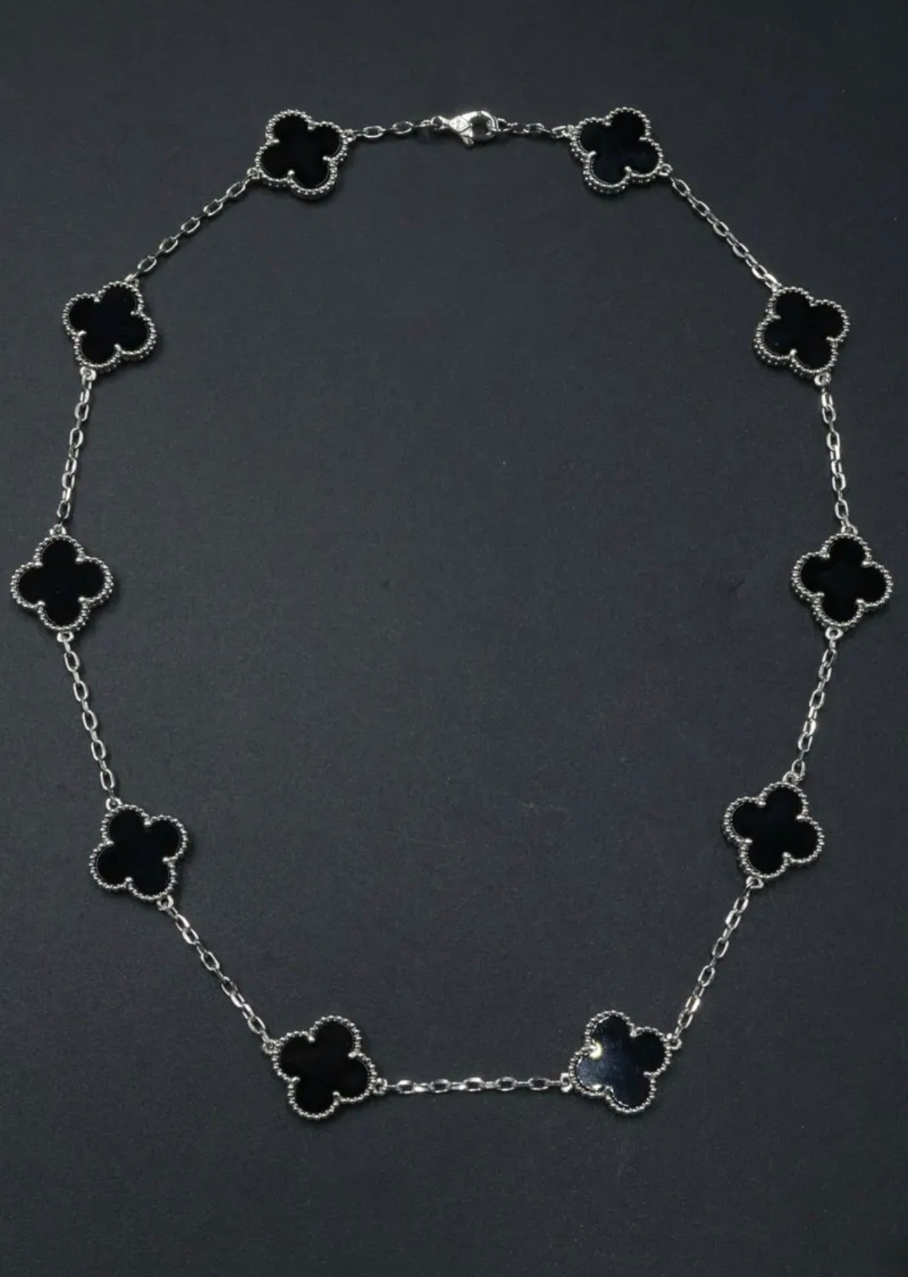 Collar VCA Plata 925 Alhambra 10 Motivos - Onyx.