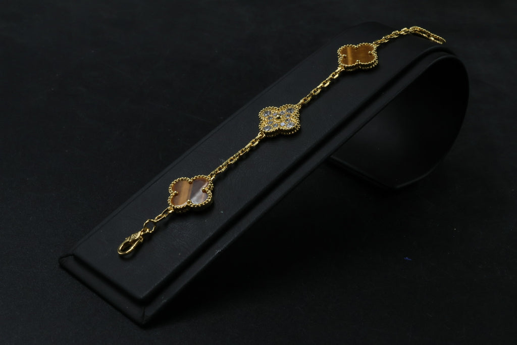 Pulsera VCA Alhambra 1:1 Gold Ojo de Tigre - Diamonds