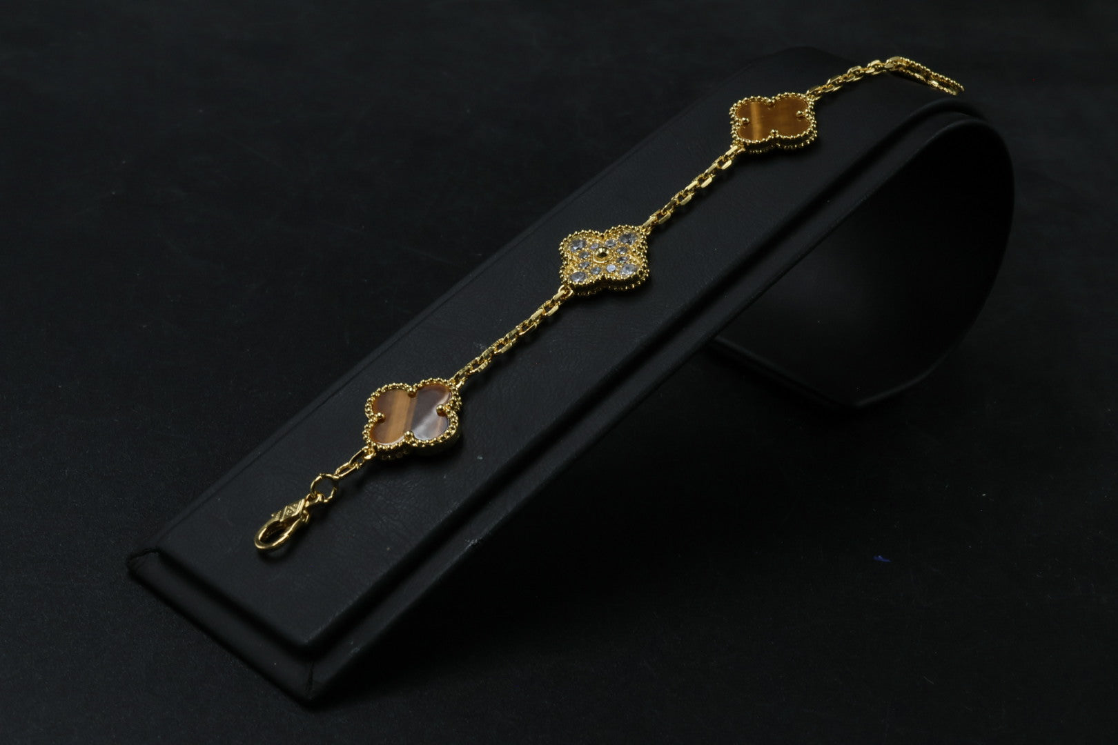 Pulsera VCA Alhambra 1:1 Gold Ojo de Tigre - Diamonds
