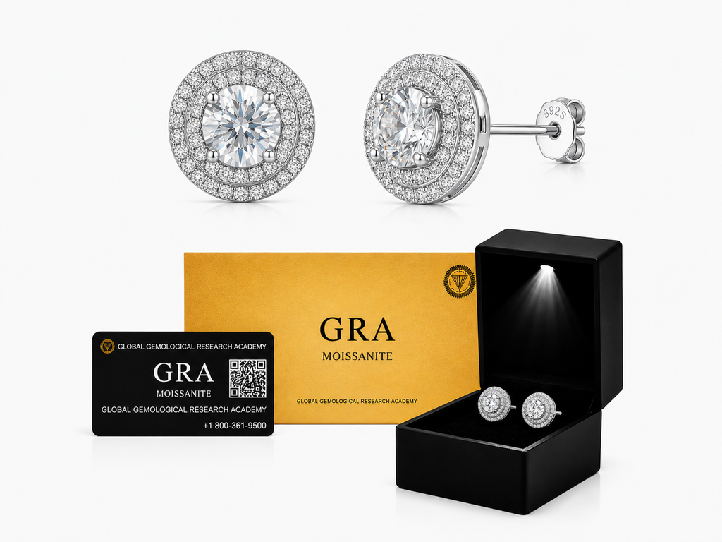 Aretes en Plata 925 Full Double Circle Silver - Moissanita.
