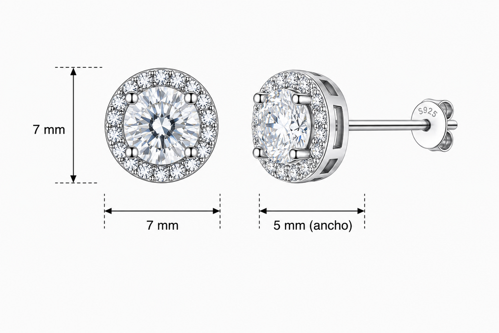 Aretes en Plata 925 Perfect Circle - Moissanita D 0.5 ct.