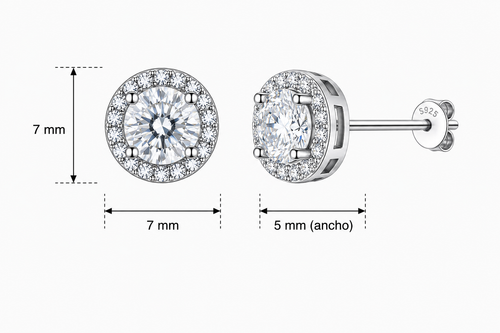 Aretes en Plata 925 Perfect Circle - Moissanita D 0.5 ct.