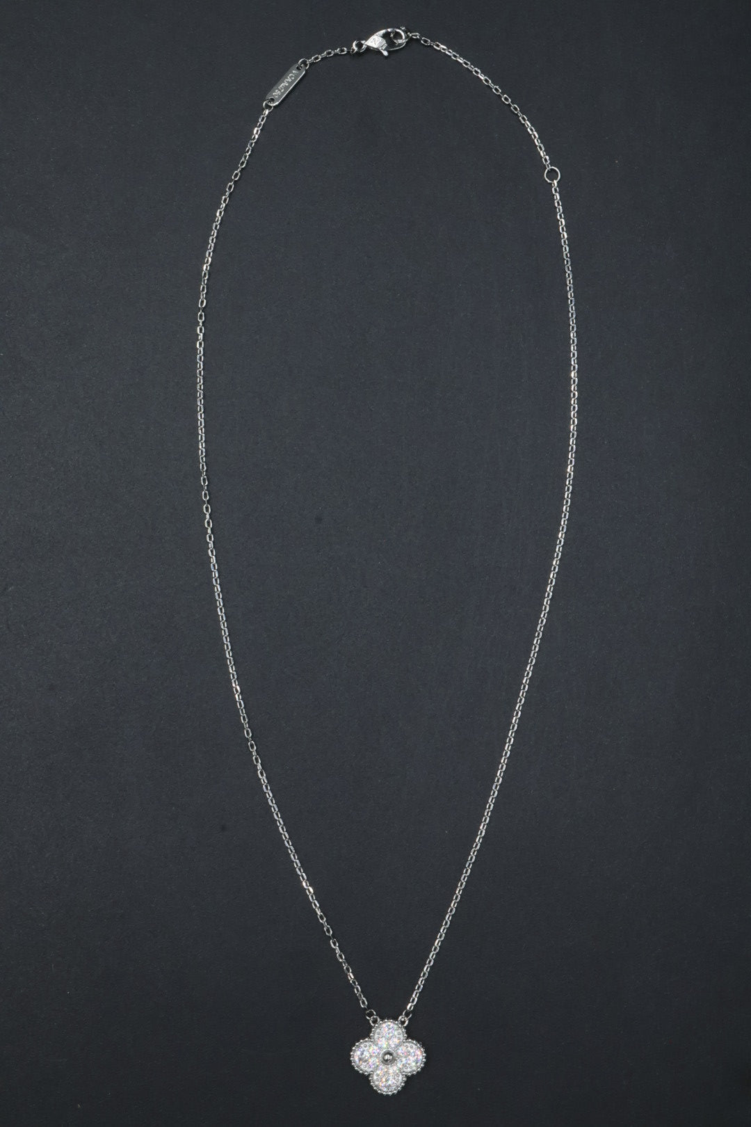 Collar Vintage Alhambra 1:1 Silver Diamonds.