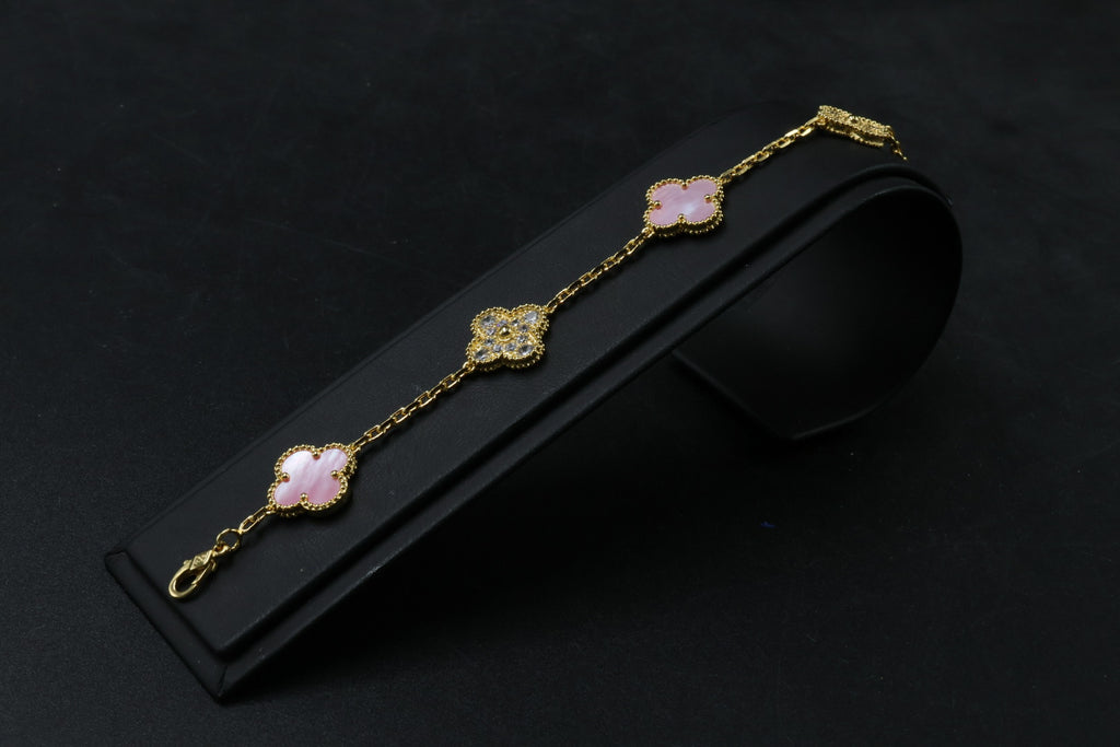 Pulsera VCA Alhambra 1:1 Gold Coral - Diamonds