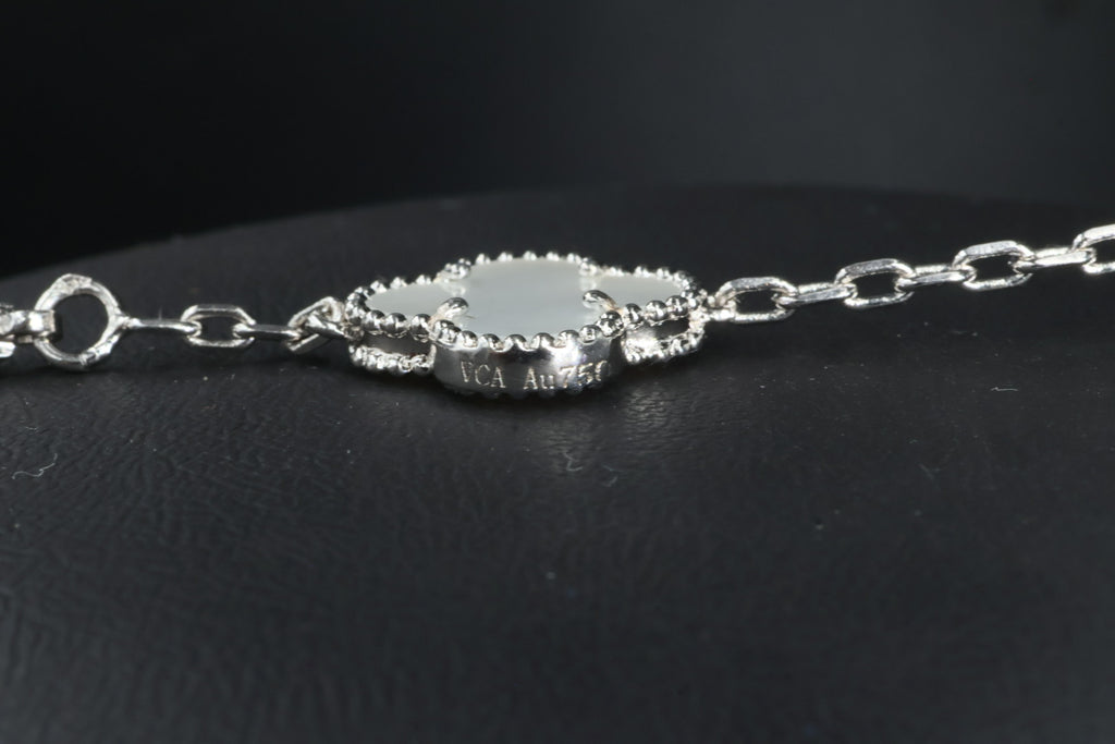 Collar VCA Alhambra 10 Motivos - Silver Nácar Diamonds.
