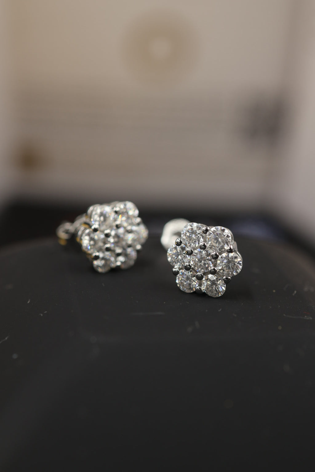 Aretes de Flor Plata 925 - Moissanita