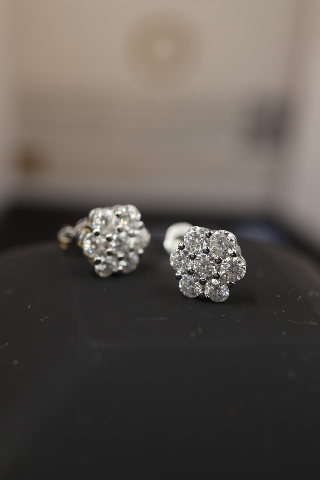 Aretes de Flor Plata 925 - Moissanita