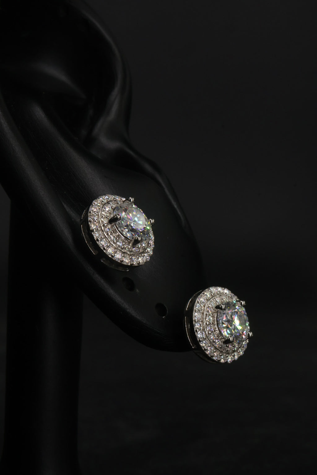 Aretes en Plata 925 Full Double Circle Silver - Moissanita.