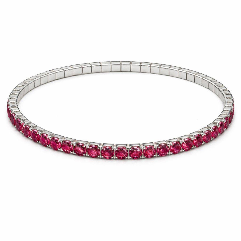 Pulsera Tenis Elástica Rosa Mexicano