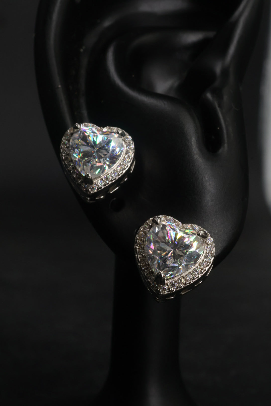 Aretes en Plata 925 Corazón Silver - Moissanita.