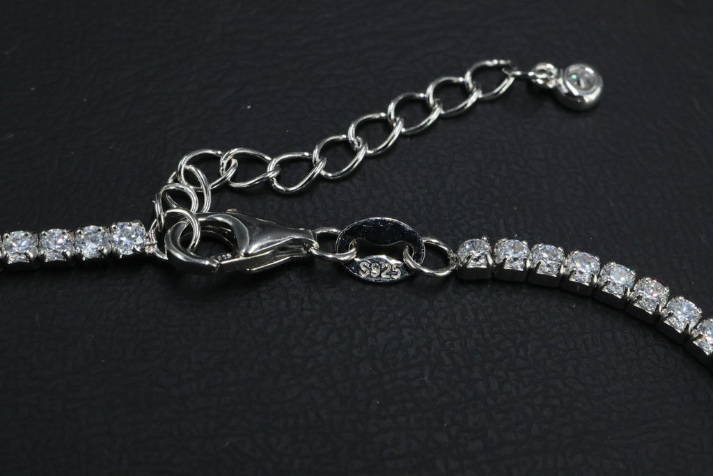 Pulsera Tenis Corazón Plata