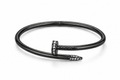 Pulsera Brazalete Clavo Drill - Negro Zirconias.