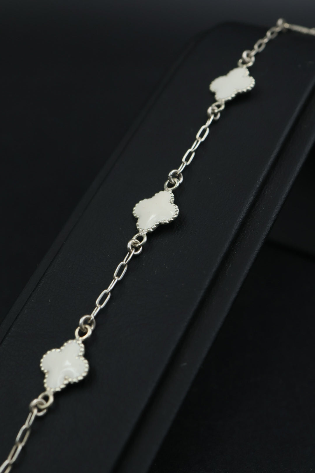 Pulsera Trébol Blanco en Plata 9.25 S925
