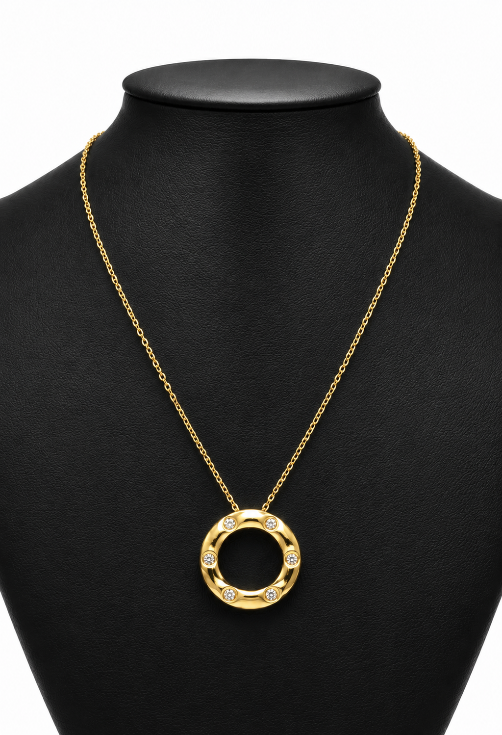 Collar Clavo con Zirconias - Dorado.