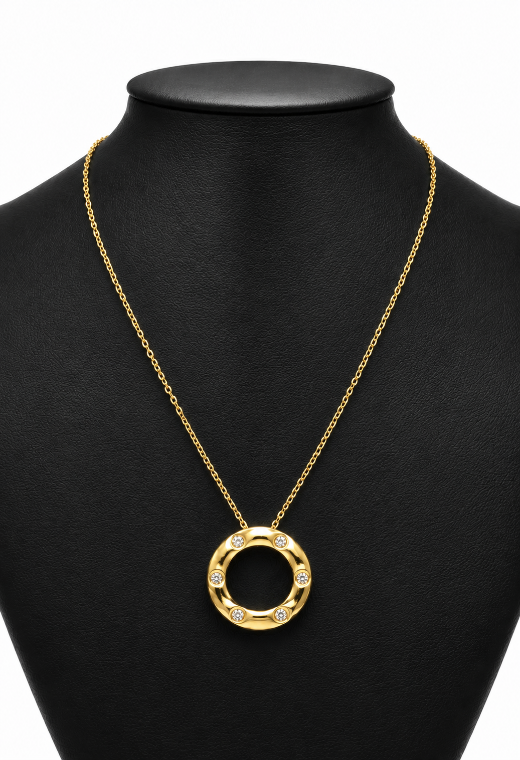 Collar Clavo con Zirconias - Dorado.