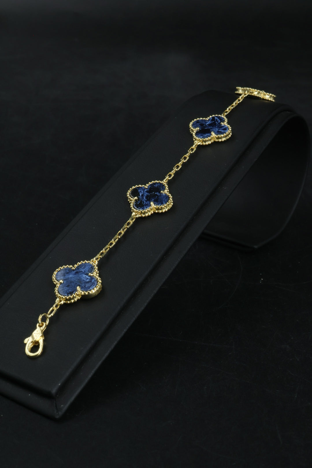 Pulsera VCA Plata .925 1:1 Vintage Alhambra, 5 Sodalita / Gold