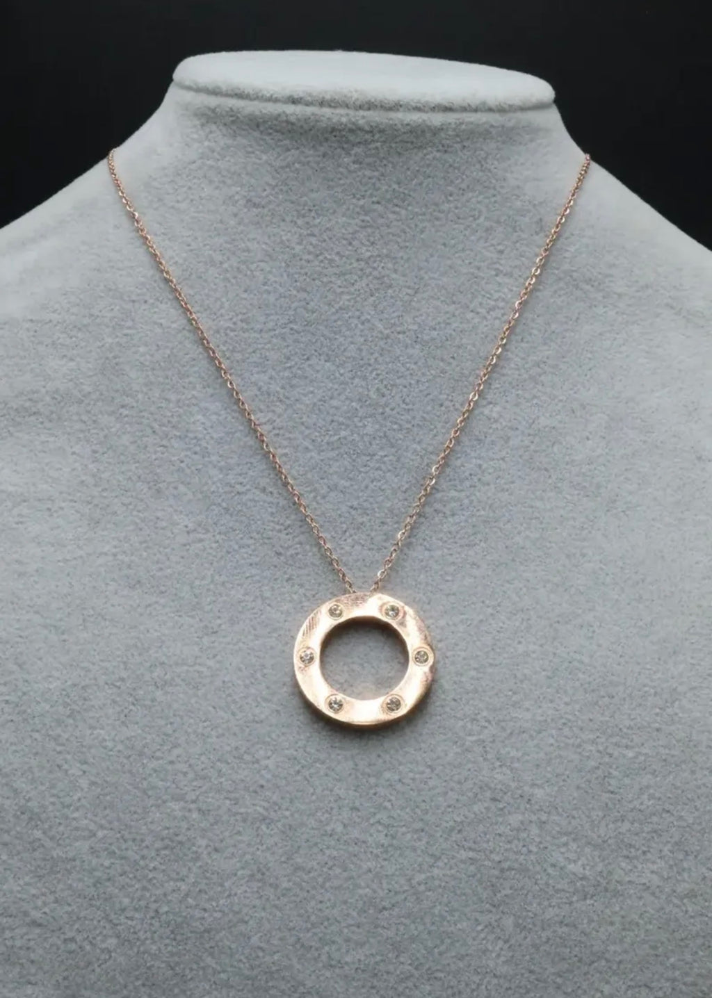 Collar Clavo con Zirconias - Rose Gold.