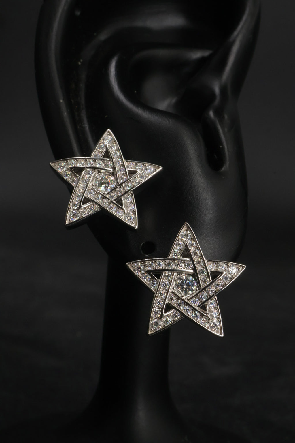 Aretes en Plata 925 Estrella Silver - Moissanita.