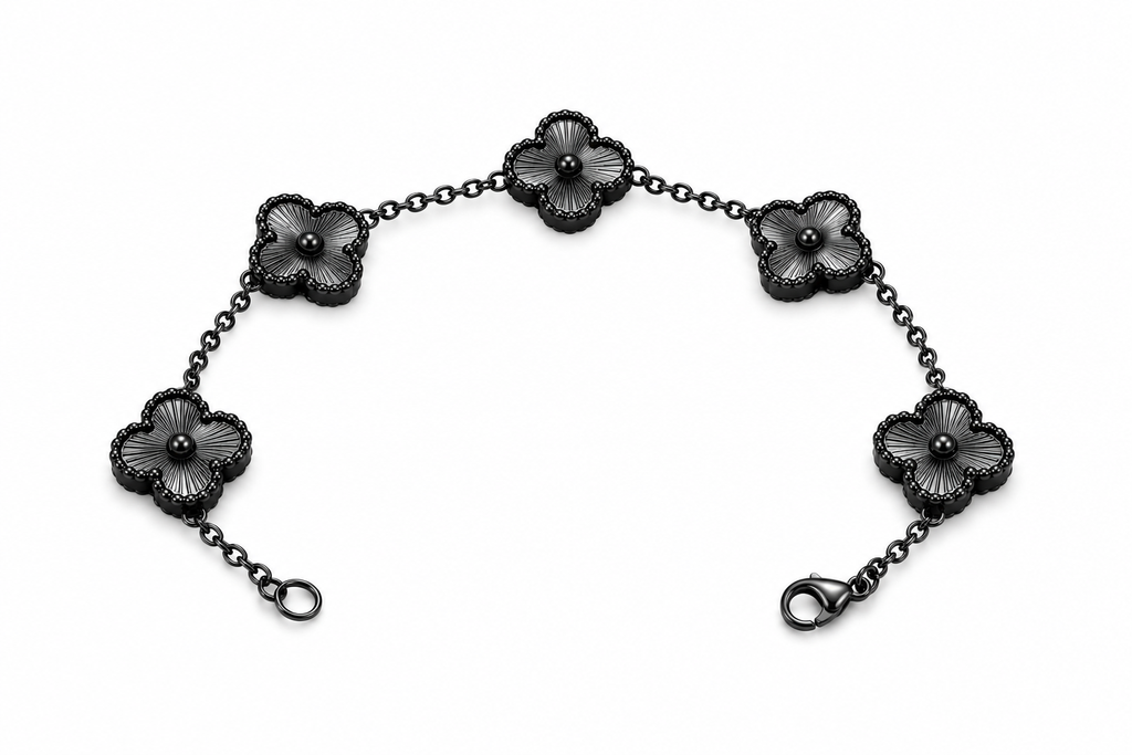 Pulsera Trébol 13 mm Negro - Láser.