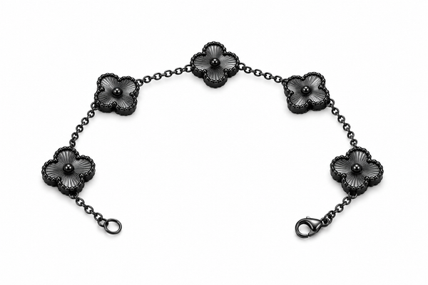 Pulsera Trébol 13 mm Negro - Láser.