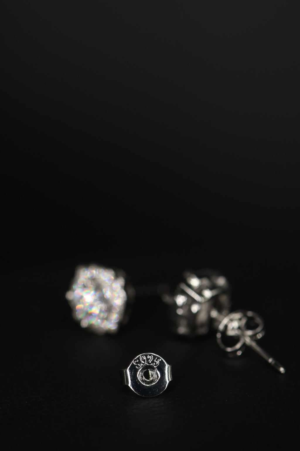 Aretes Hexagonal Plata .925 - Moissanita D 0.5 ct.