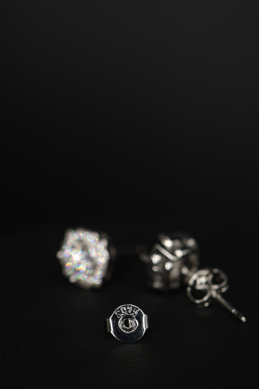Aretes Hexagonal Plata .925 - Moissanita D 0.5 ct.