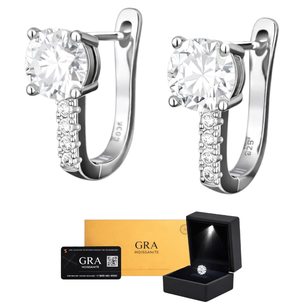 Aretes Around Pen Plata .925 - Moissanita D 0.5 ct.