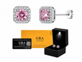 Aretes en Plata 925 Perfect Box - Moissanita Pink 0.5 ct.