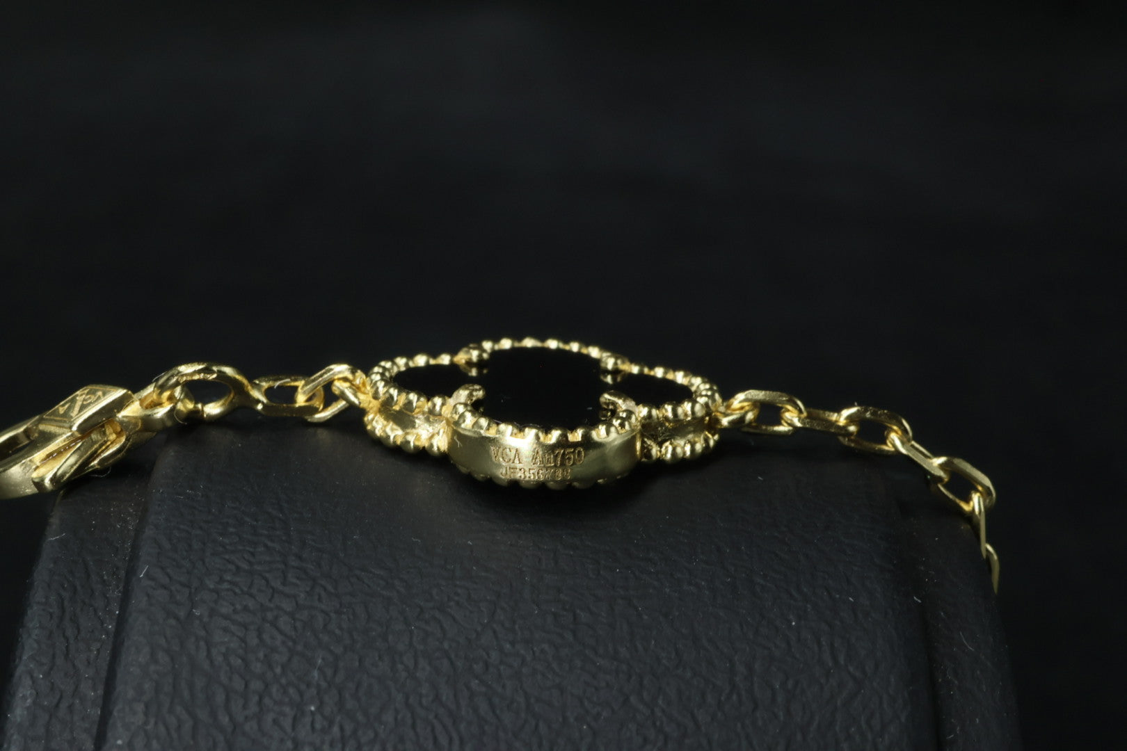 Pulsera VCA Plata .925 1:1 Vintage Alhambra, 5 Onyx - Diamonds / Gold