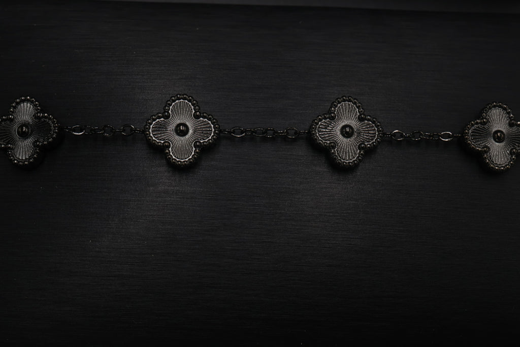 Pulsera Trébol 13 mm Negro - Láser.