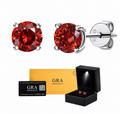 Aretes Plata .925 - Moissanita Red 0.5 ct.