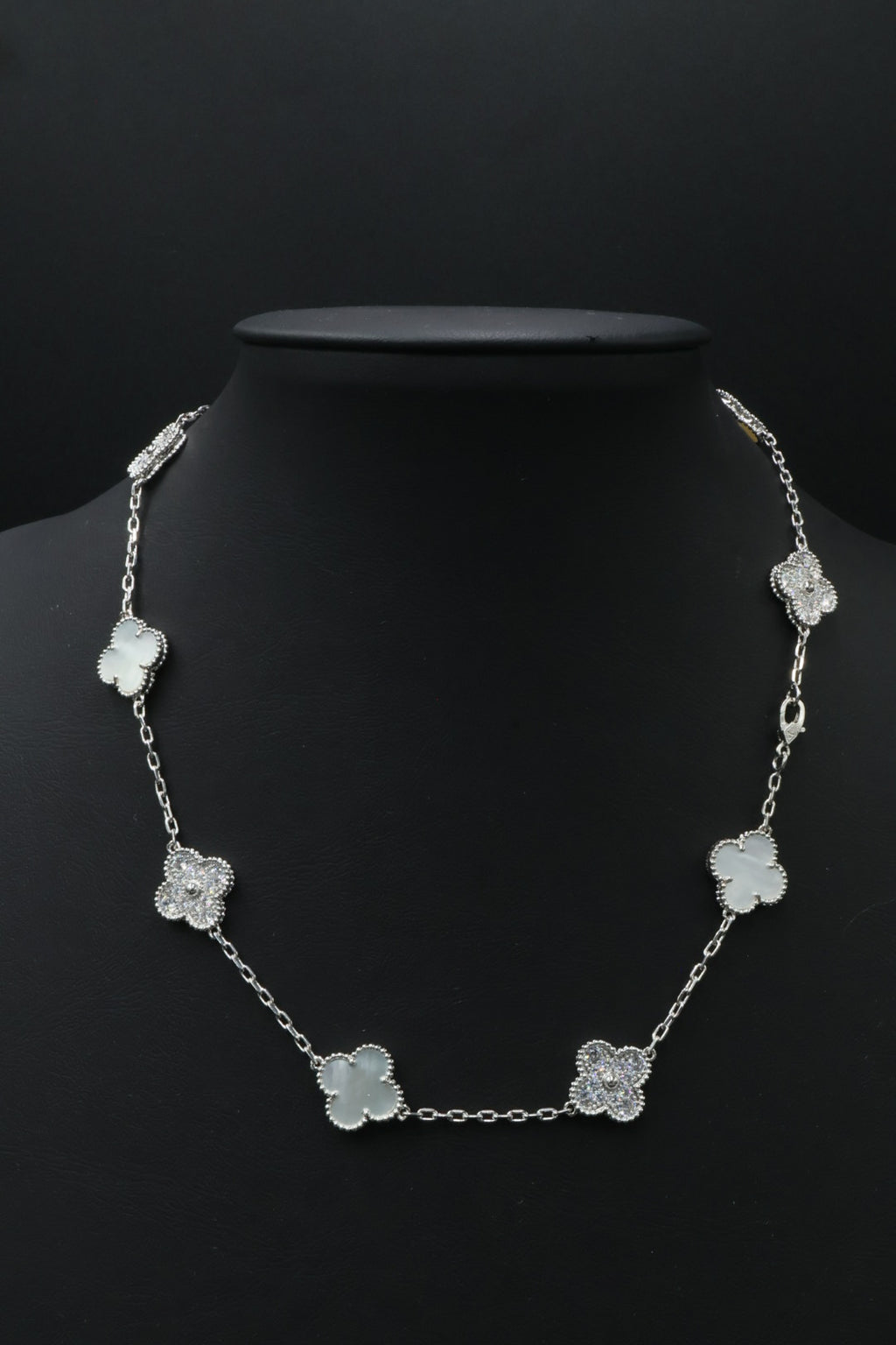 Collar VCA Alhambra 10 Motivos - Silver Nácar Diamonds.