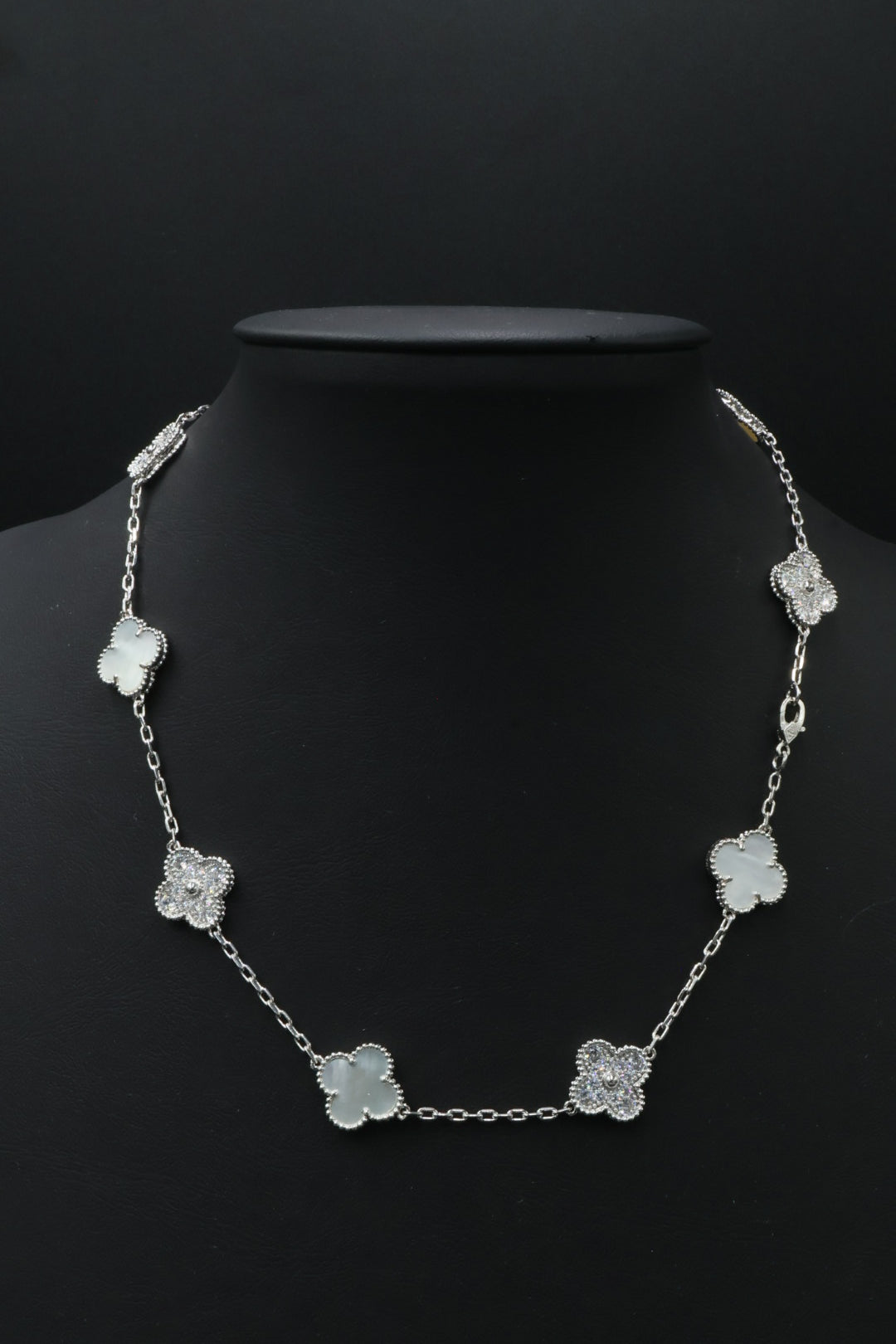 Collar VCA Alhambra 10 Motivos - Silver Nácar Diamonds.