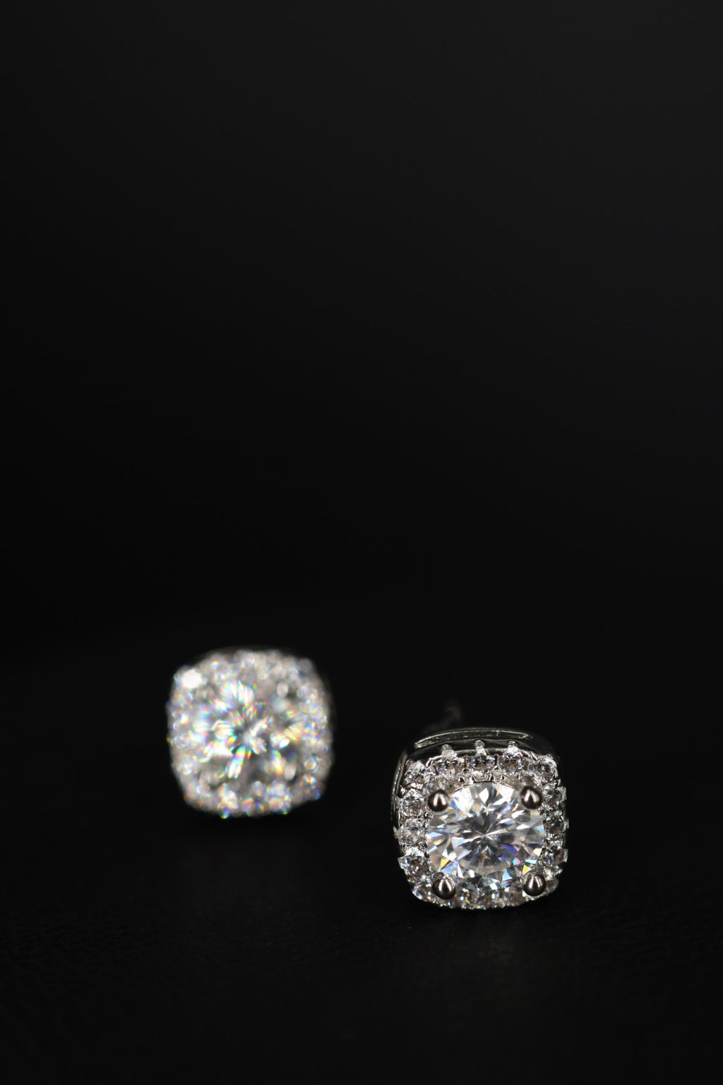 Aretes Box Plata .925 - Moissanita D 0.5 ct.