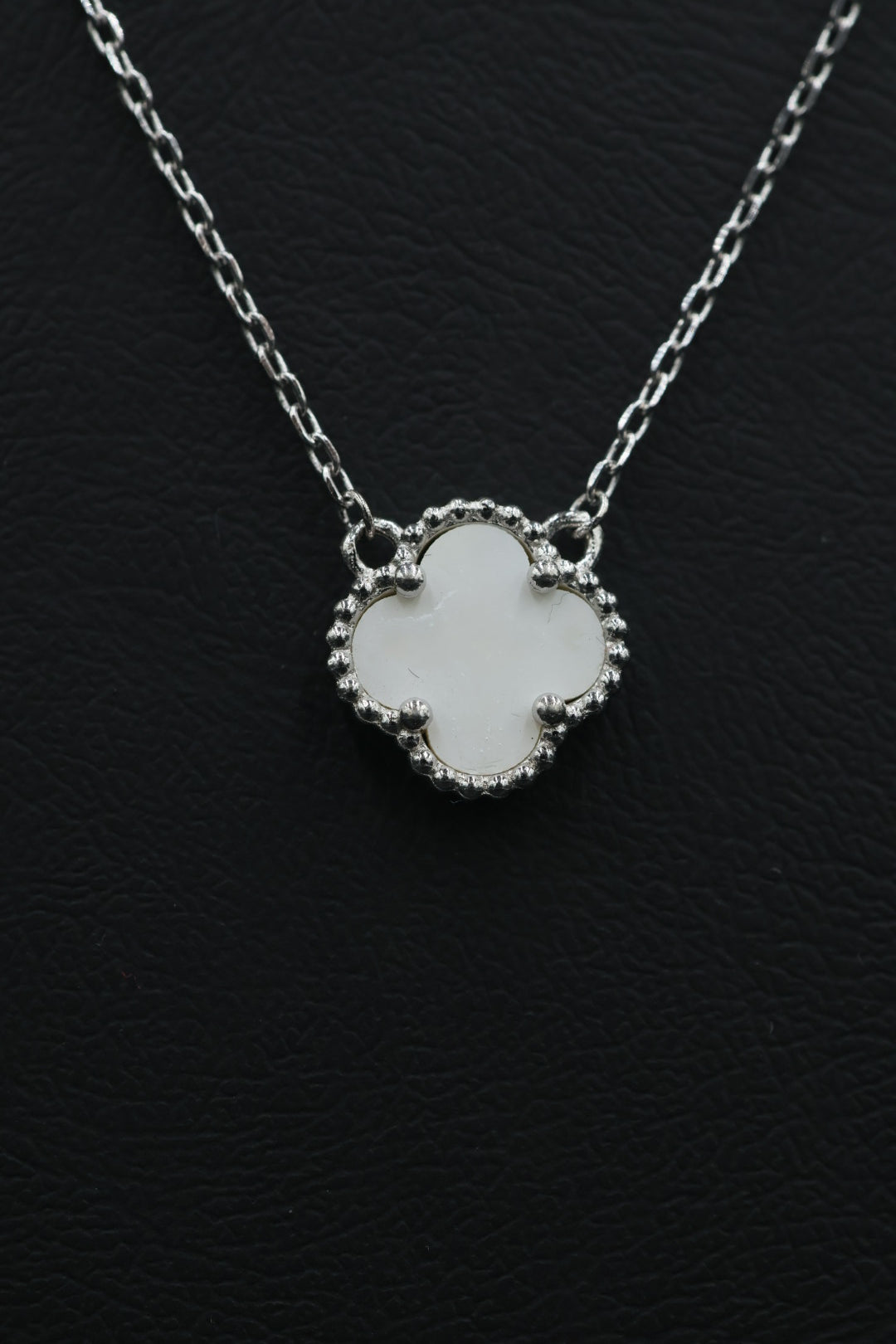 Collar 1 Trébol Blanco en Plata .925 S925