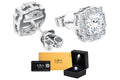 Aretes Hexagonal Plata .925 - Moissanita D 0.5 ct.