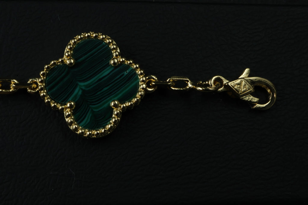 Pulsera VCA Alhambra 1:1 Gold Malaquita - Diamonds