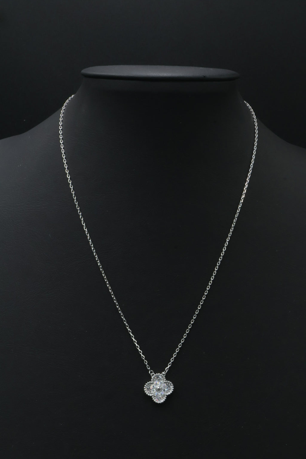 Collar Vintage Alhambra 1:1 Silver Diamonds.