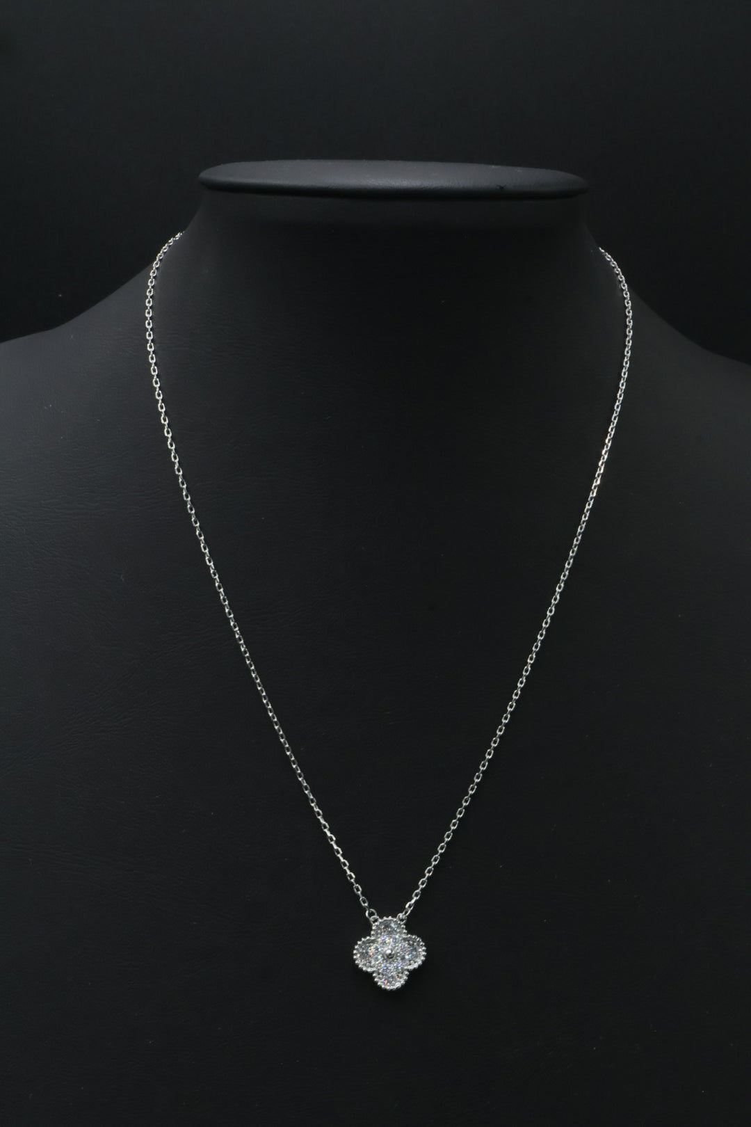 Collar Vintage Alhambra 1:1 Silver Diamonds.